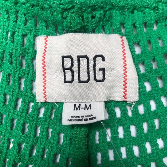 NWT BDG Open-Knit Kelly Green Baja Crochet Drawstring Waist Coverup Shorts, M - Picture 6 of 12